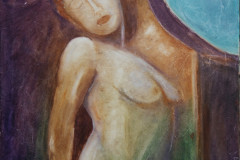 6 Frau am Stein 60x80
